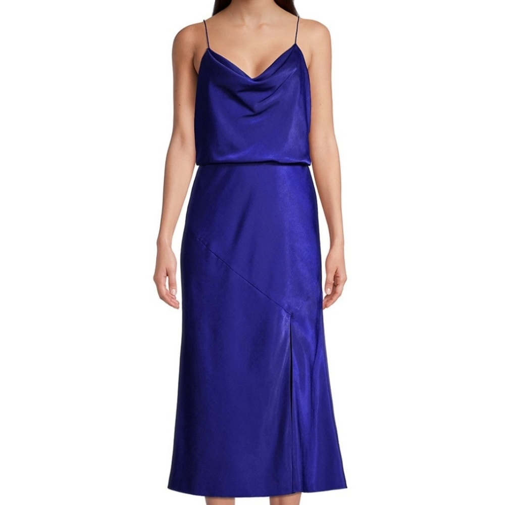 Aidan Mattox Satin Cowlneck Slip Dress (Size 2)